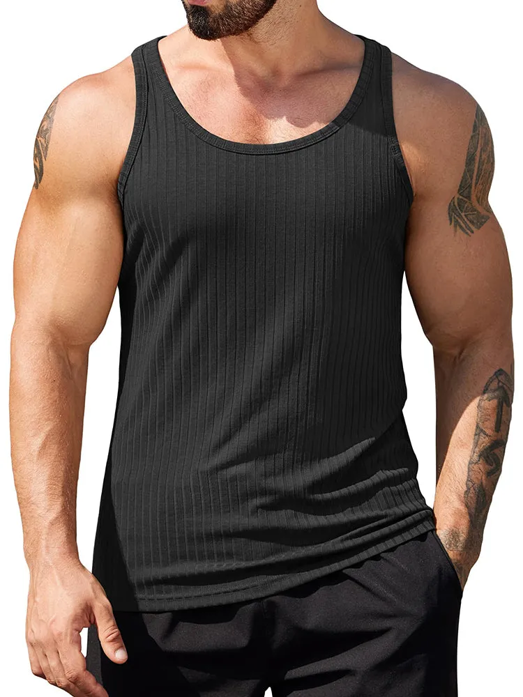 Gym Muscle Ribbed Knit Tank Top (US Only) sold by Coofandy
