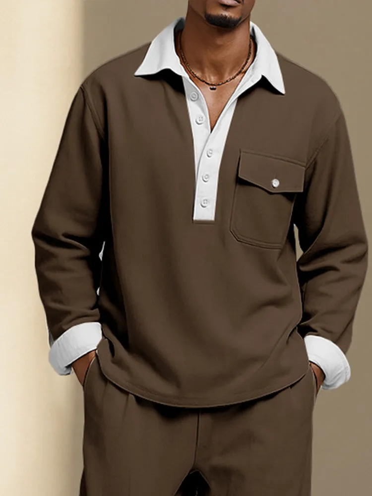 Easy Match Color Block Polo Shirt Set sold by Coofandy product image thumbnail 3