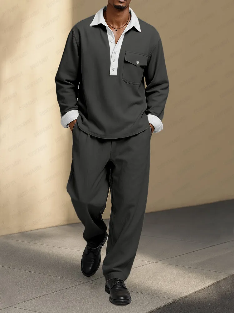 Easy Match Color Block Polo Shirt Set sold by Coofandy product image thumbnail 2