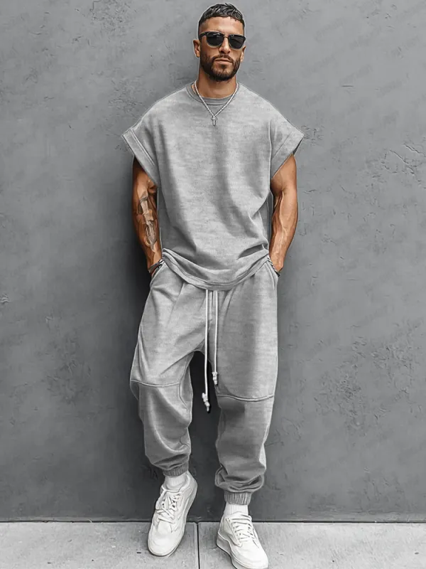 Athleisure Comfort Tank Top Jogger Set sold by Coofandy