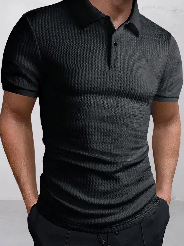 Stylish Jacquard Textured Polo Shirt sold by Coofandy product image thumbnail 2