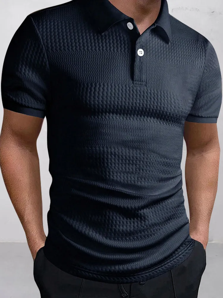 Stylish Jacquard Textured Polo Shirt sold by Coofandy product image thumbnail 5