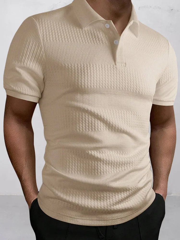 Stylish Jacquard Textured Polo Shirt sold by Coofandy product image thumbnail 4