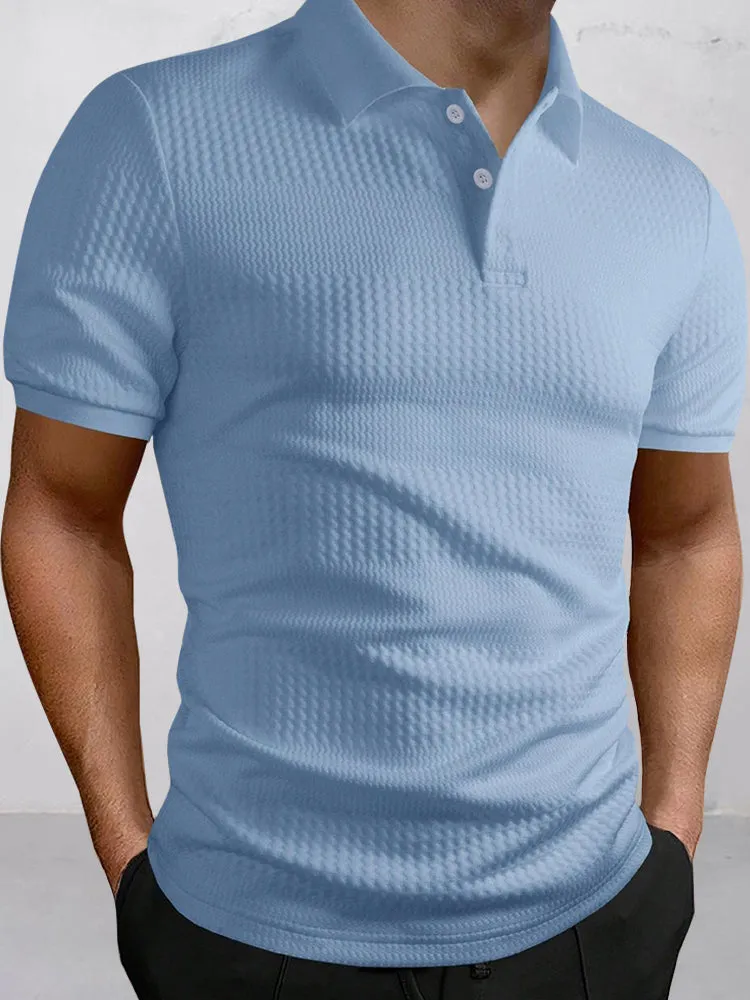 Stylish Jacquard Textured Polo Shirt sold by Coofandy product image thumbnail 3