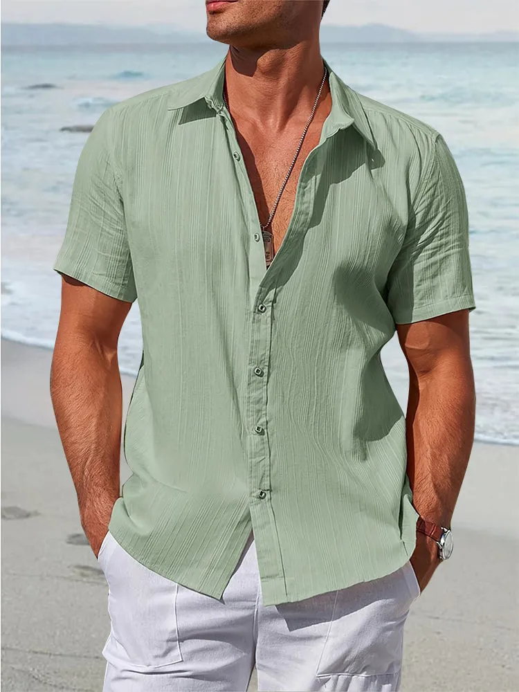 Loose Fit Textured 100% Cotton Shirt sold by Coofandy product image thumbnail 3