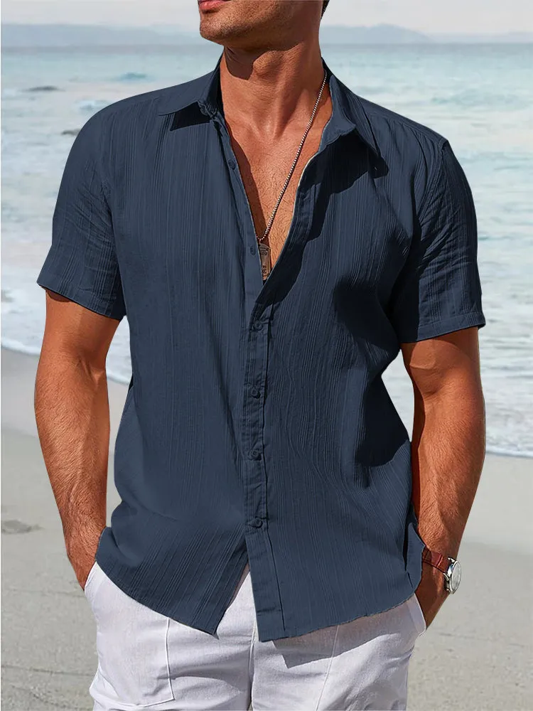 Loose Fit Textured 100% Cotton Shirt sold by Coofandy product image thumbnail 4