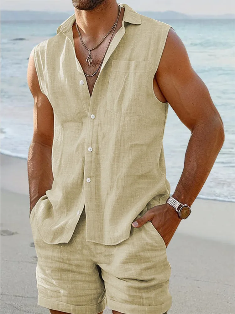 Relaxed Fit Tank Top Shorts Set sold by Coofandy product image thumbnail 3