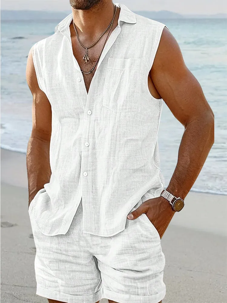 Relaxed Fit Tank Top Shorts Set sold by Coofandy product image thumbnail 4