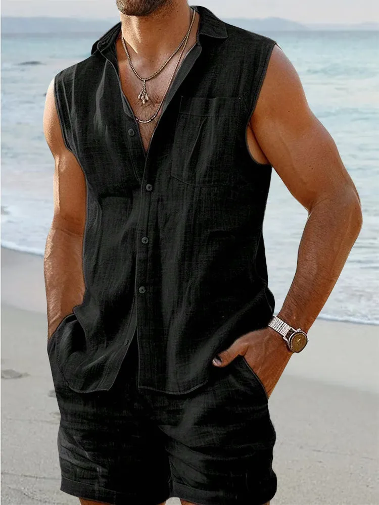 Relaxed Fit Tank Top Shorts Set sold by Coofandy product image thumbnail 2