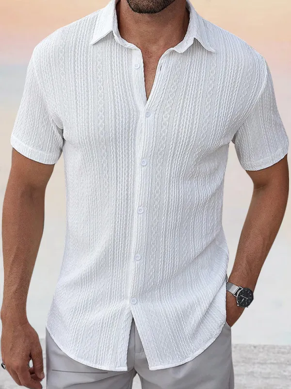 Comfort Jacquard Textured Casual Shirt sold by Coofandy