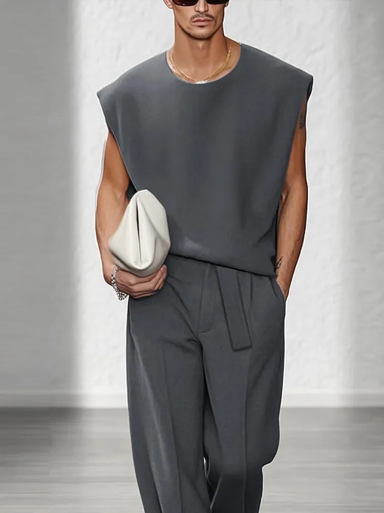 Urban Casual Shoulder Pad Tank Top Set sold by Coofandy product image thumbnail 3