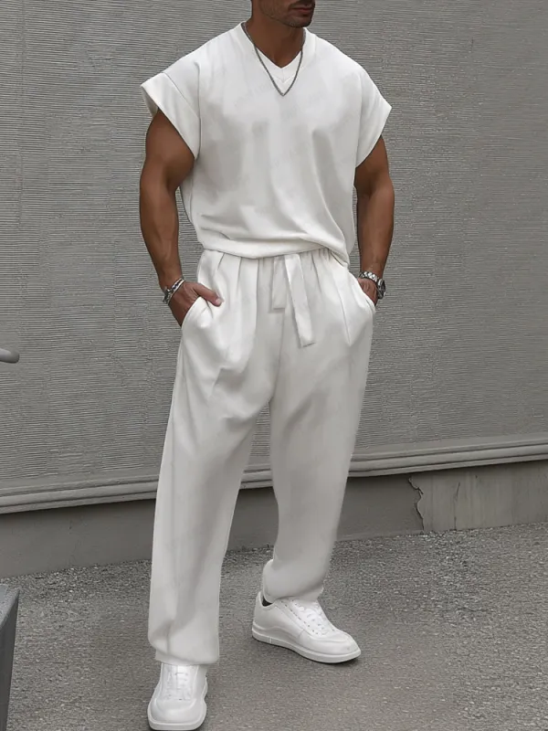 Versatile Street Fashion Tank Top Pants Set sold by Coofandy