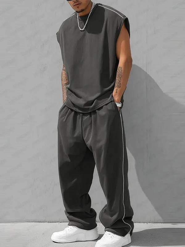 Athleisure Comfort Tank Top Pants Set sold by Coofandy