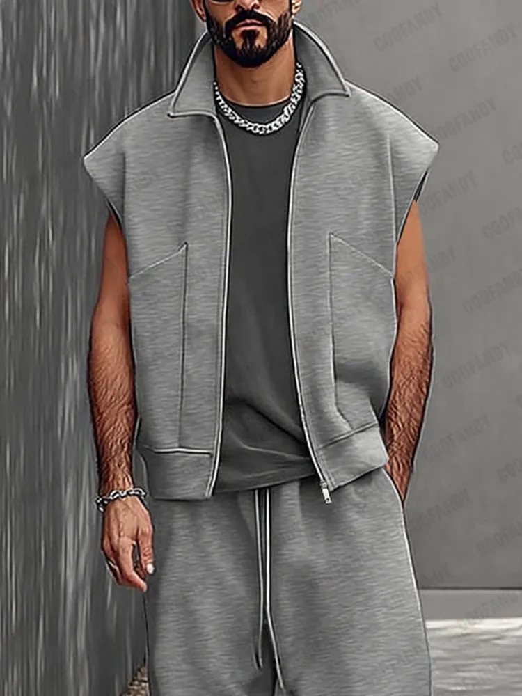 Athleisure Street Vibe Vest Pants Set sold by Coofandy product image thumbnail 5
