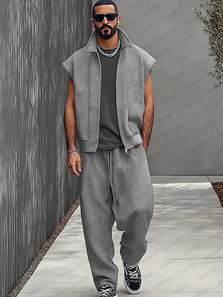 Athleisure Street Vibe Vest Pants Set sold by Coofandy