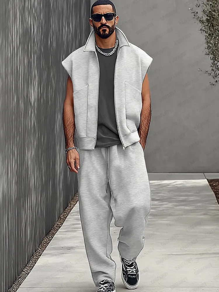 Athleisure Street Vibe Vest Pants Set sold by Coofandy product image thumbnail 2