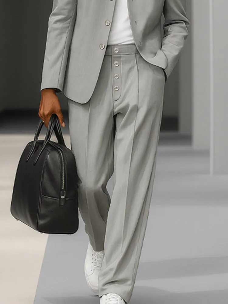 Elegant Stand Collar Thin Blazer Pants Set sold by Coofandy product image thumbnail 4