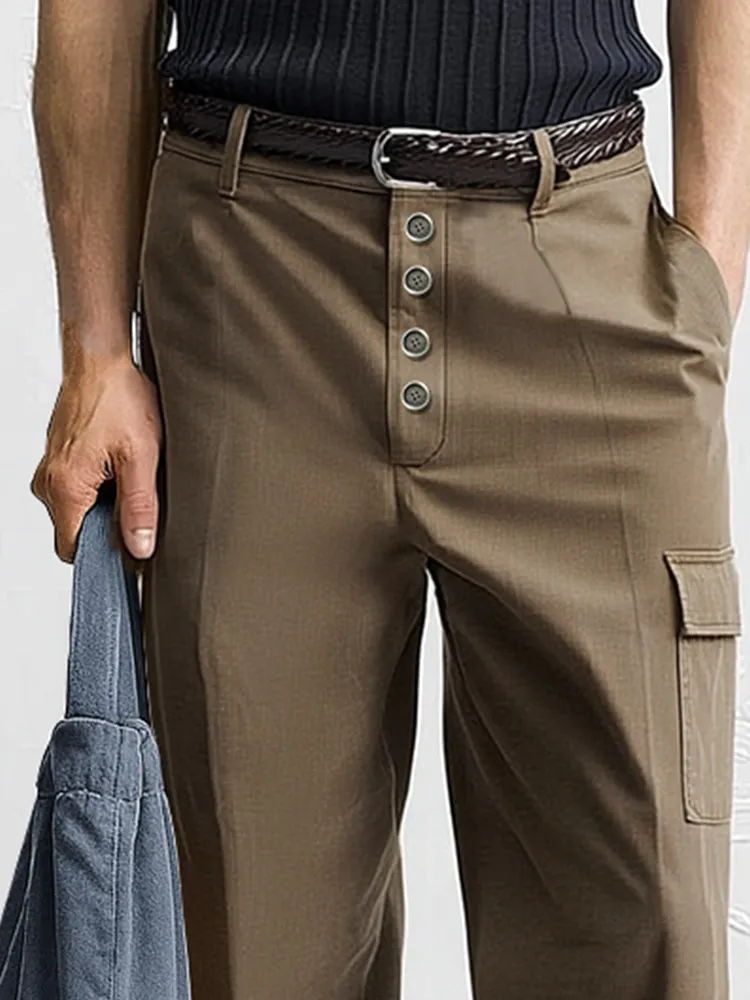 Versatile Button Front Design Suit Pants sold by Coofandy product image thumbnail 3