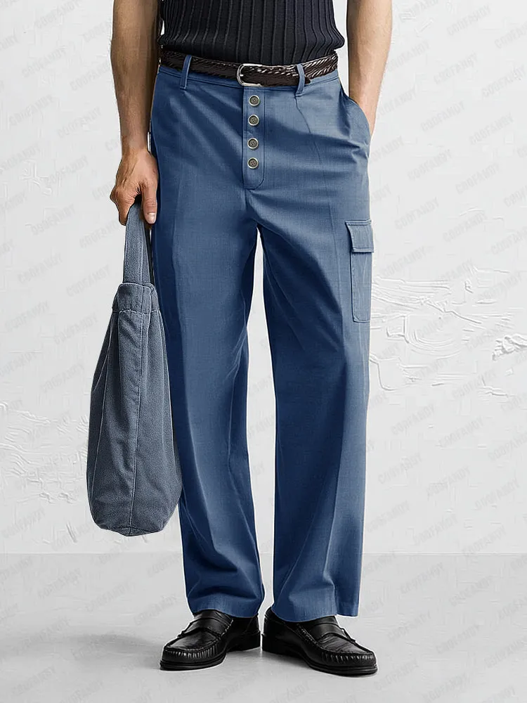 Versatile Button Front Design Suit Pants sold by Coofandy product image thumbnail 2