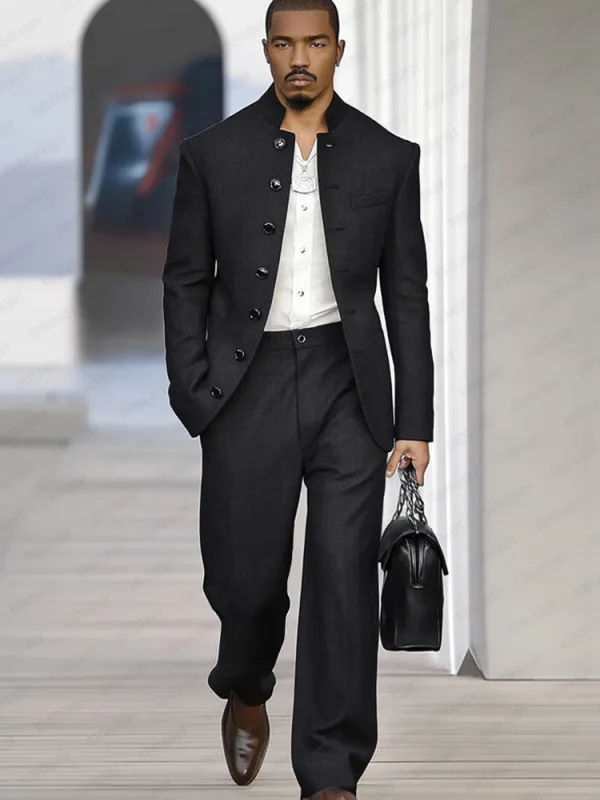 Elegant Vintage-Inspired Thin Suit Set sold by Coofandy