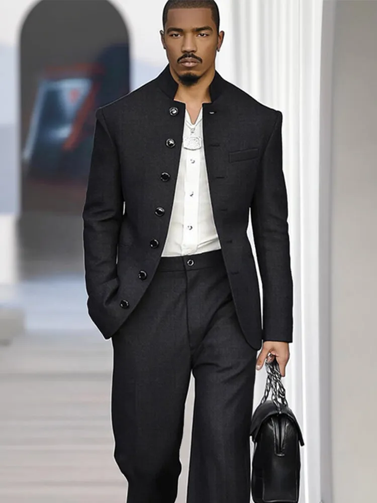 Elegant Vintage-Inspired Thin Suit Set sold by Coofandy product image thumbnail 3