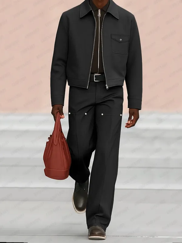 Modern 100% Cotton Jean Jacket Pants Set sold by Coofandy