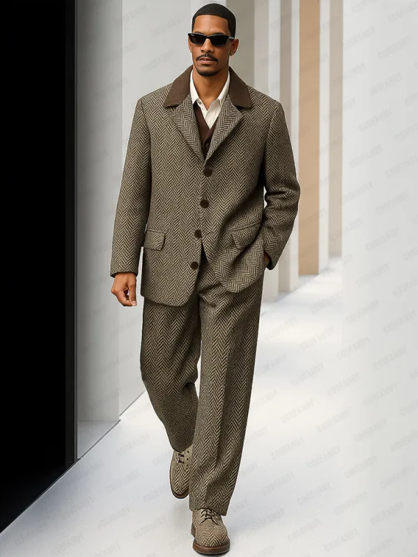 Vintage Herringbone Tweed Matching Set sold by Coofandy