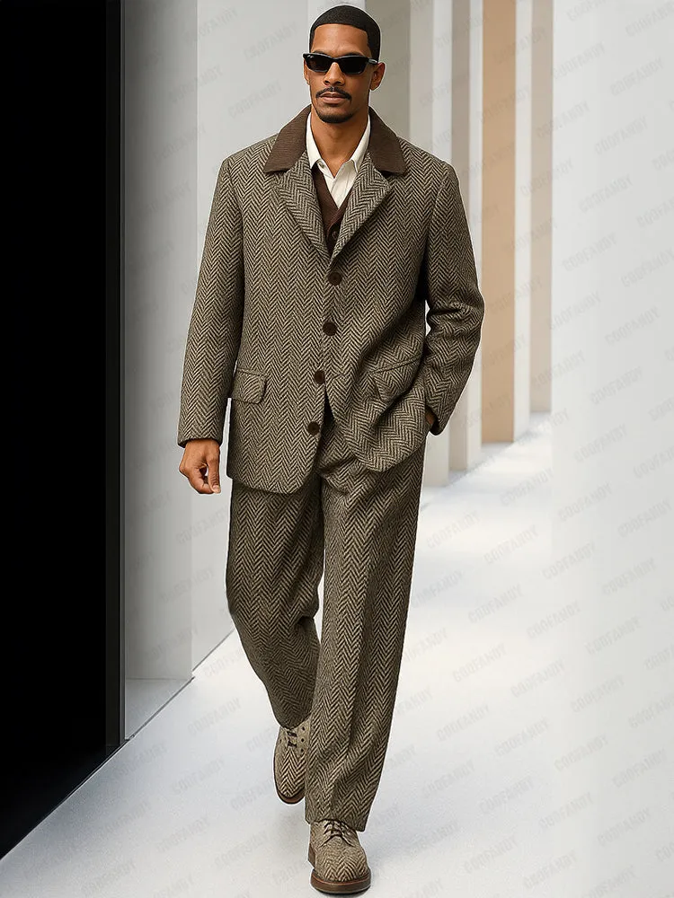 Vintage Herringbone Tweed Matching Set sold by Coofandy