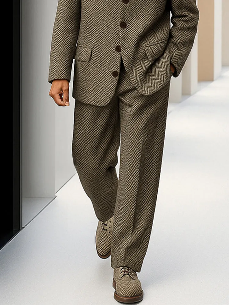 Vintage Herringbone Tweed Matching Set sold by Coofandy product image thumbnail 4