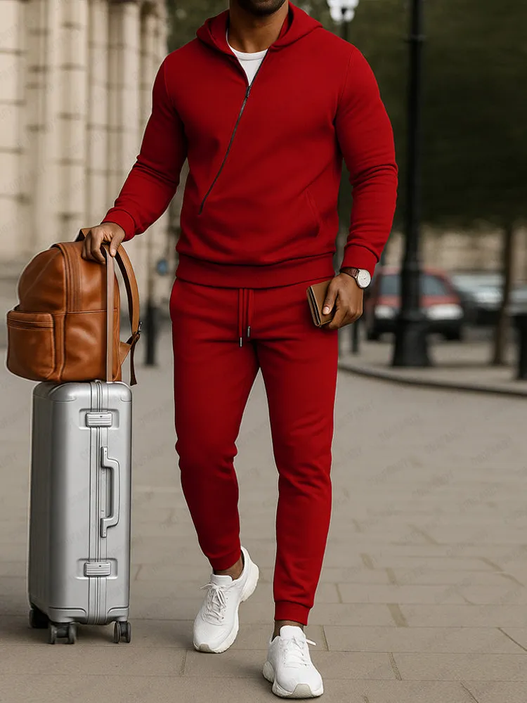 Comfy Asymmetrical Design Tracksuit Set sold by Coofandy