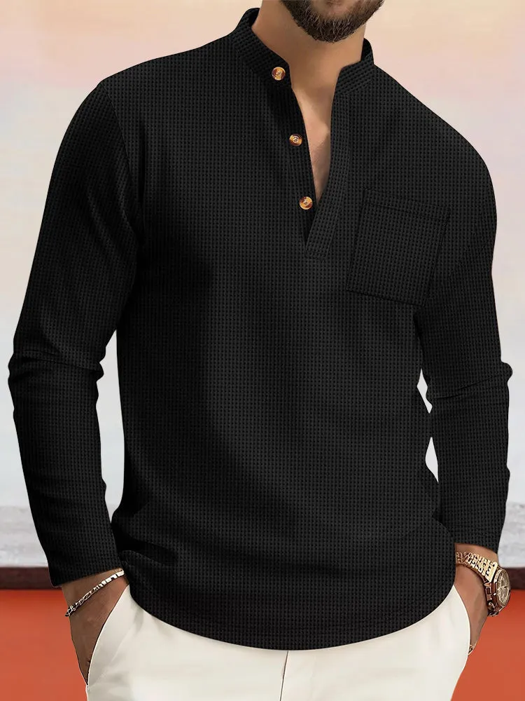 Casual Comfy Waffle Henley Shirt sold by Coofandy product image thumbnail 2