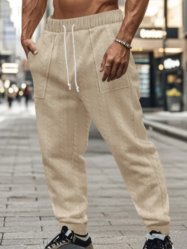 Casual Loose Fit Jacquard Jogging Pants sold by Coofandy