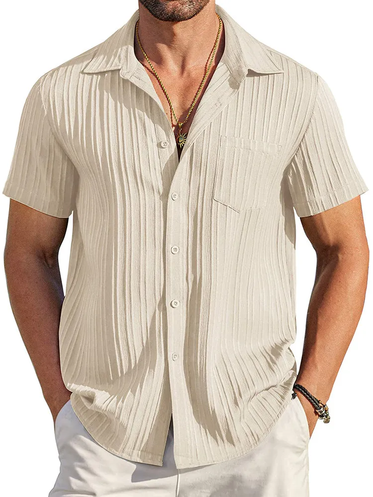 Casual Textured Button Down Shirt (US Only) sold by Coofandy product image thumbnail 5