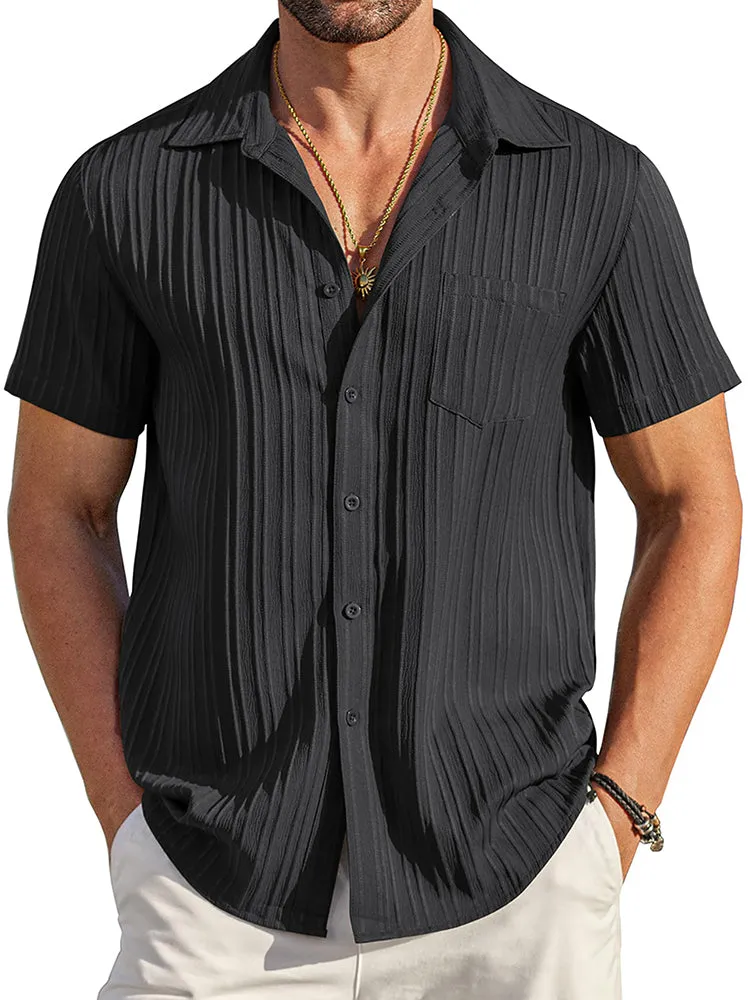 Casual Textured Button Down Shirt (US Only) sold by Coofandy product image thumbnail 2
