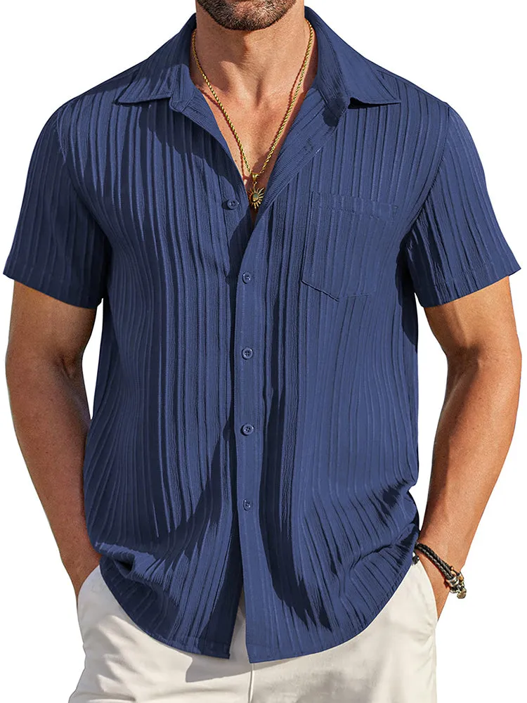 Casual Textured Button Down Shirt (US Only) sold by Coofandy product image thumbnail 3