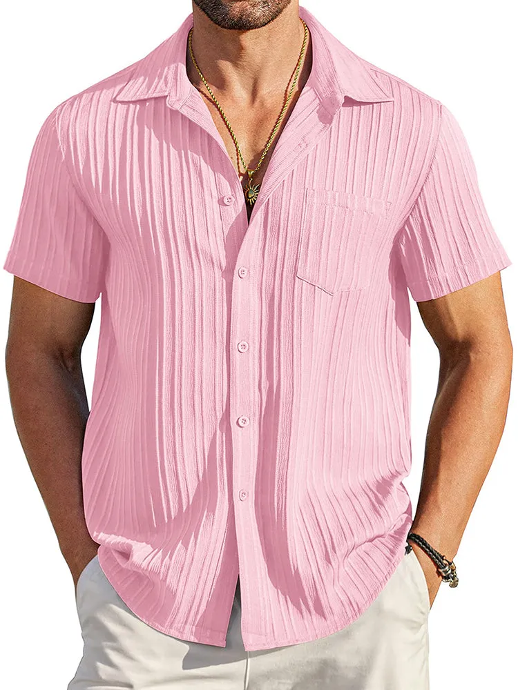 Casual Textured Button Down Shirt (US Only) sold by Coofandy product image thumbnail 4