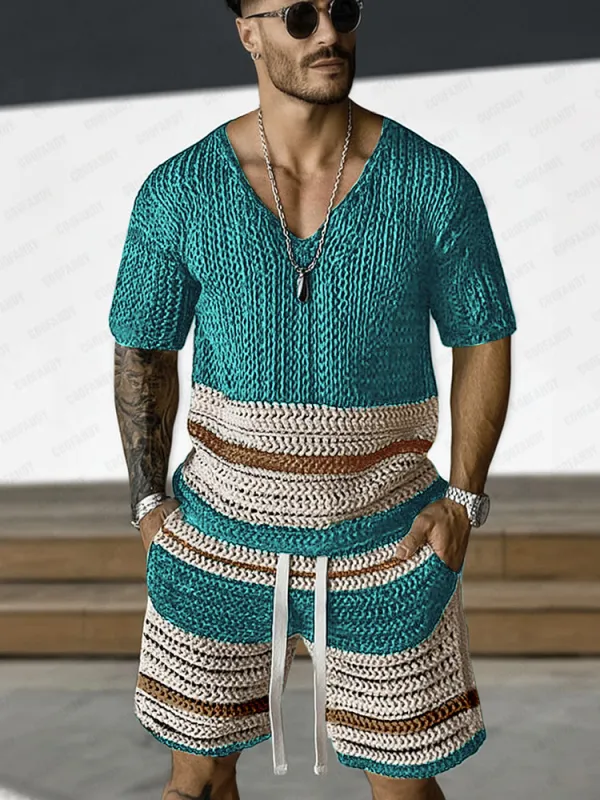 Trendy Breathable Knit Casual Set sold by Coofandy