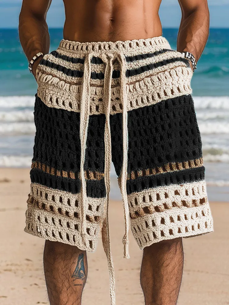 Casual Resort Knit Braided Shorts sold by Coofandy product image thumbnail 2
