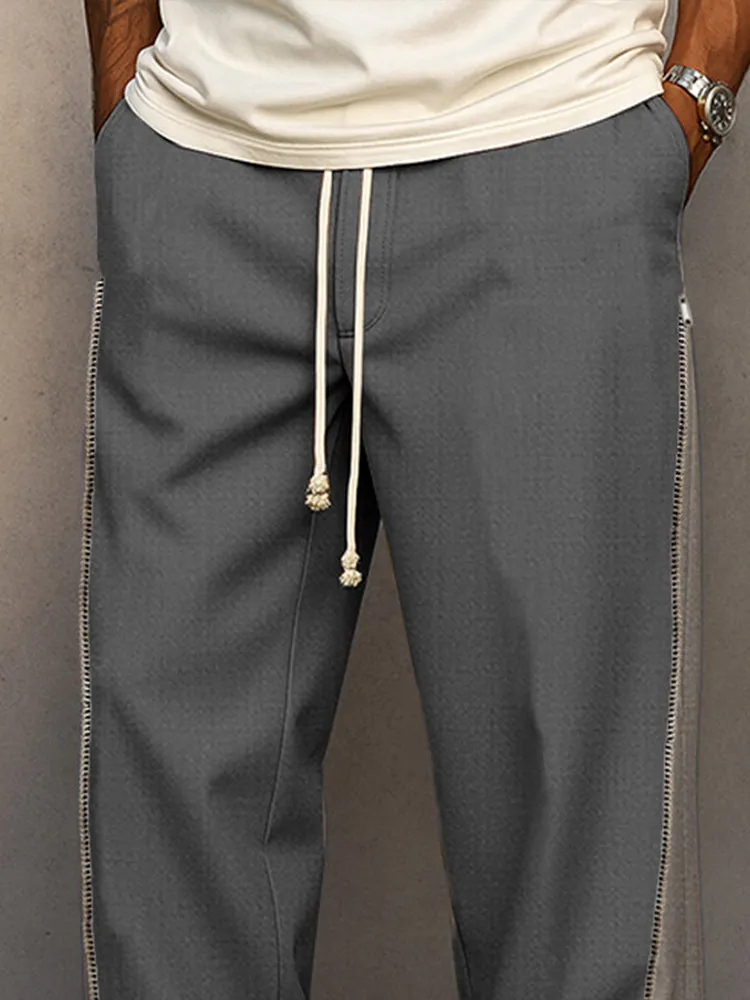 Casual Colorblock Side Zipper Accent Pants sold by Coofandy product image thumbnail 3