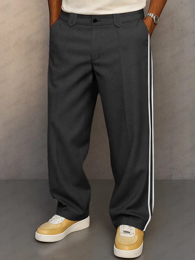 Relaxed Fit Side Stripe Suit Pants sold by Coofandy product image thumbnail 2