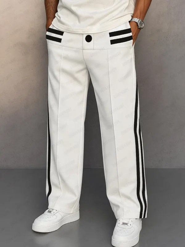 Athletic Stripe Design Jogger Pants sold by Coofandy