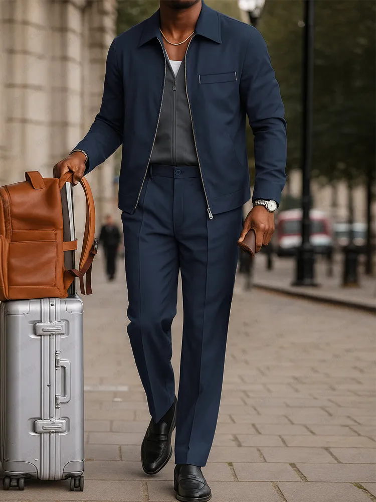 Casual Commuting Style Jacket Pants Set sold by Coofandy product image thumbnail 2