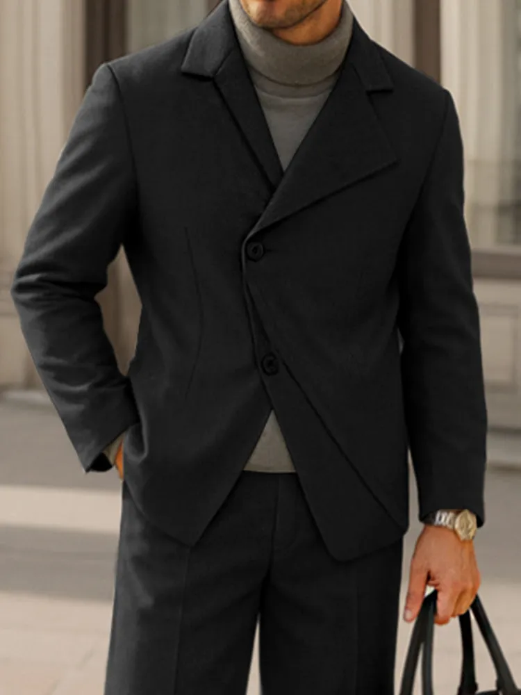 Stylish Asymmetric Placket Blazer Pants Set sold by Coofandy product image thumbnail 3