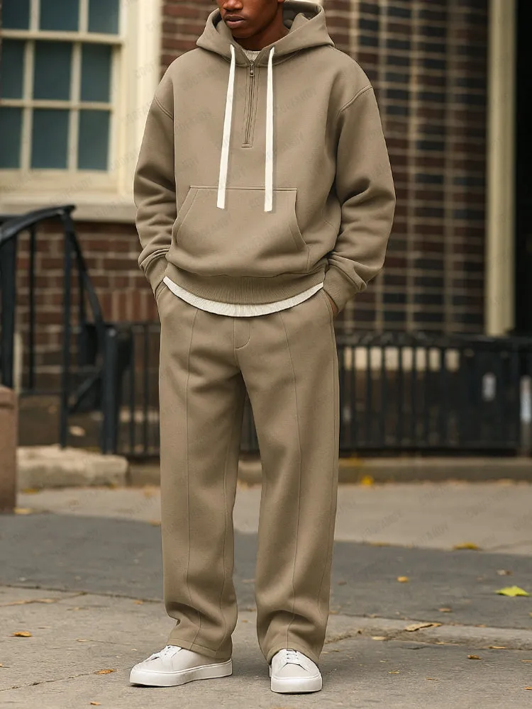 Sporty Loose Fit Hoodie Jogger Pants Set sold by Coofandy