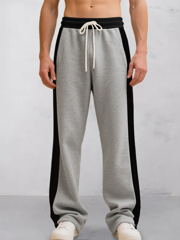 Casual Contrast Color Drawstring Jogger Pants sold by Coofandy