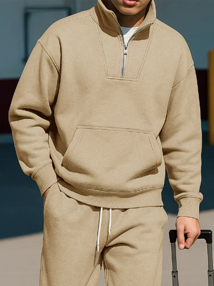 Trendy Stand Collar Sweatshirt Pants Set sold by Coofandy product image thumbnail 3