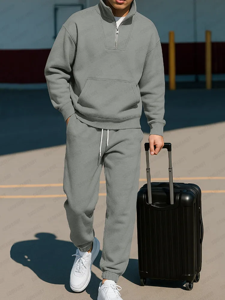 Trendy Stand Collar Sweatshirt Pants Set sold by Coofandy product image thumbnail 2