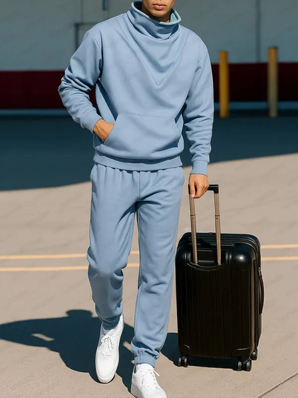 Stylish Cowl Neck Sweatshirt Jogger Set sold by Coofandy