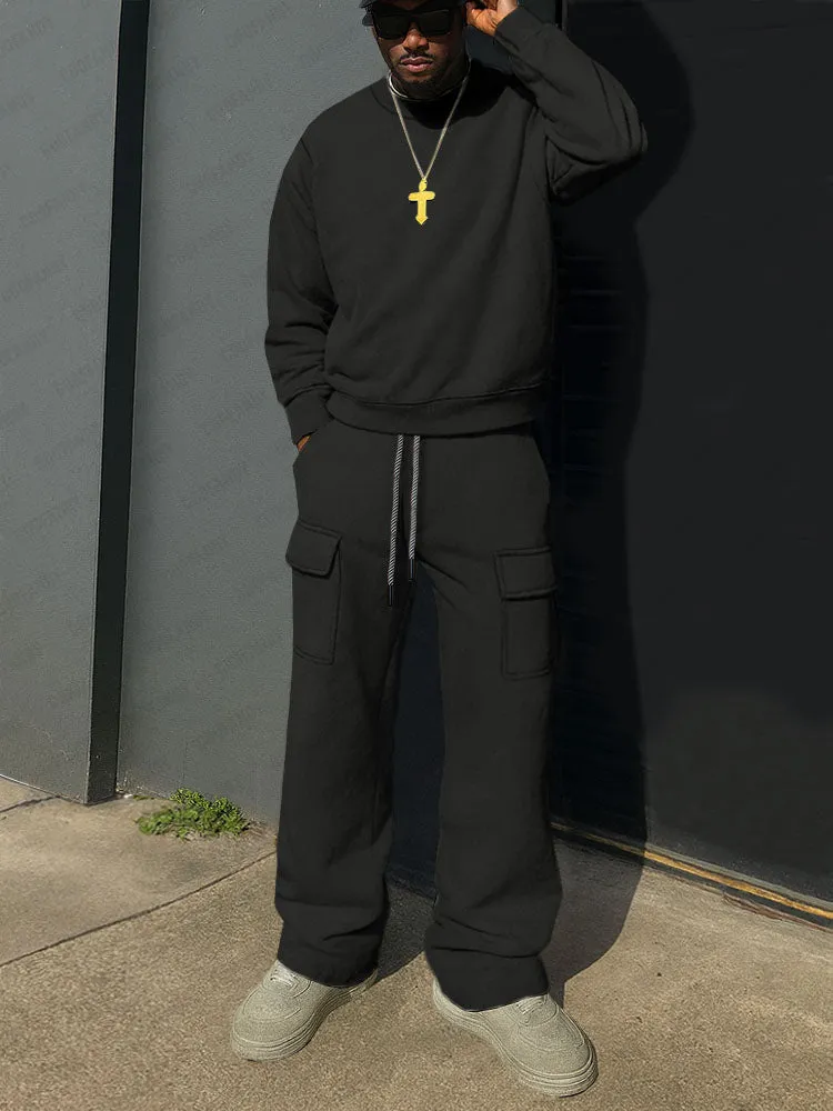 Comfort Ribbed Crewneck Sweatshirt Set sold by Coofandy product image thumbnail 2