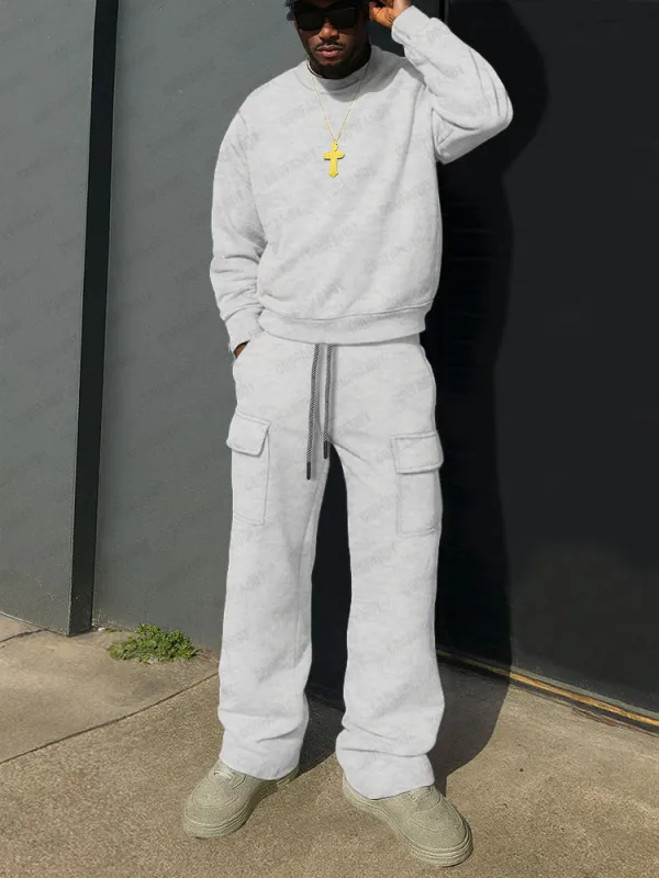 Comfort Ribbed Crewneck Sweatshirt Set sold by Coofandy